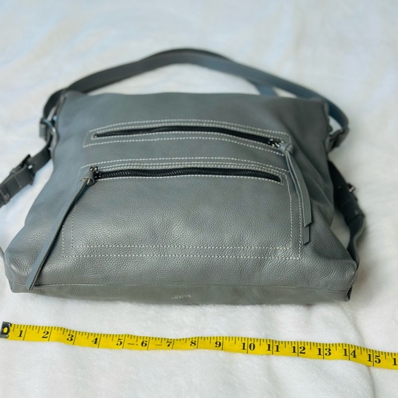 Botkier Gray Pebbled Leather Chelsea Convertible Hobo Backpack or Shoulder Bag - Picture 12 of 12
